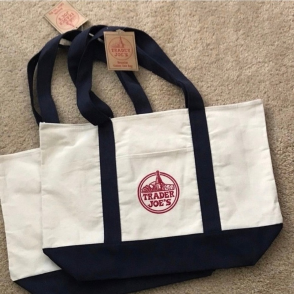 NWT 2 Trader Joe's Reusable Canvas ♻️Eco Tote Bag